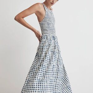Madewell halter tiered midi dress Shibori print size small